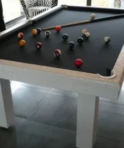 Toulet Leather 3/4 Snooker Table In White Crocodile Leather