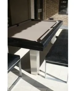 Toulet Leather 3/4 Snooker Table In Black Crocodile Leather