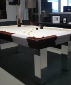 Toulet Pinto American Pool Table In Cowskin